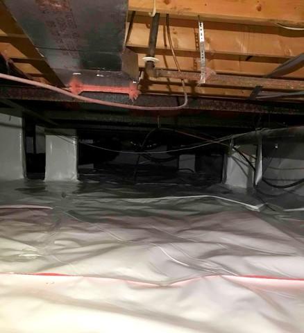 CleanSpace Vapor Barrier used to encapsulate the crawl space to prevent moisture from passing through