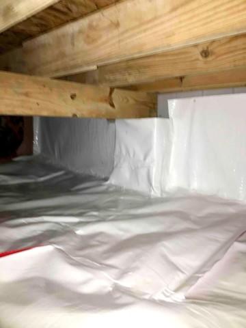 CleanSpace Vapor Barrier used to encapsulate the crawl space to prevent moisture from passing through