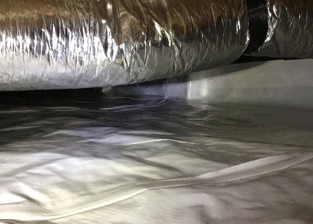 By installing the CleanSpace Liner over the foundation walls and floor we are able to create a continuous air and moisture barrier.