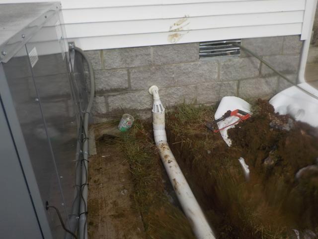 Smart pipe was installed to take the water far away from the home.