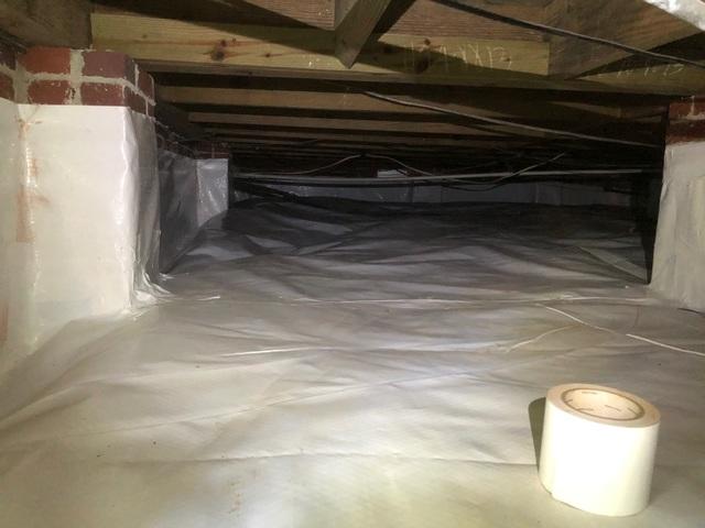 This is the crawlspace after the encapsulation.