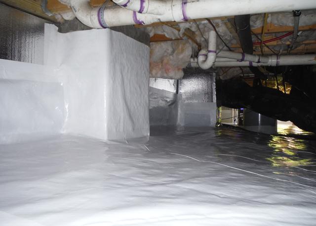 By installing the CleanSpace Encapsulation System the crawl space is sealed off from moisture and other harmful contaminants in the crawl space.