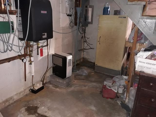 East Wall of Wet Basement in Iron River, WI