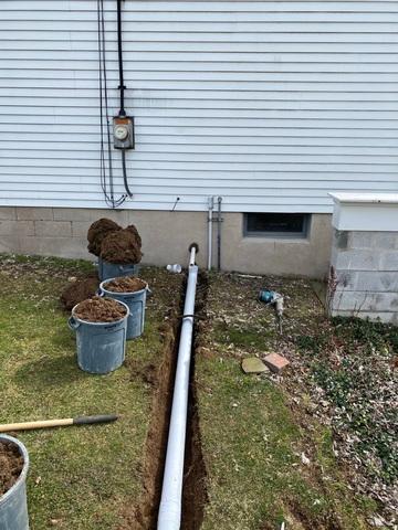 new drain line installed