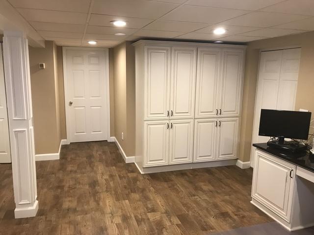 Our team came in and redid the floors for this homeowner's new basement.