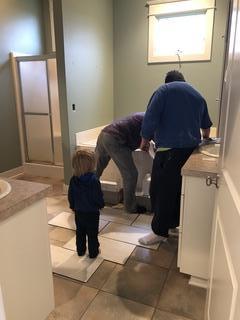 Tearing out the old tub