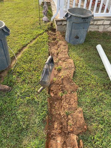Digging a Trench for the French Drain