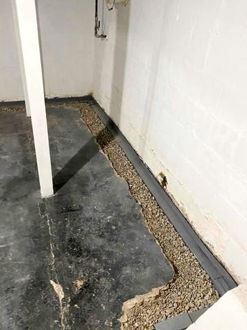 Basement Perimeter Drainage System (During)