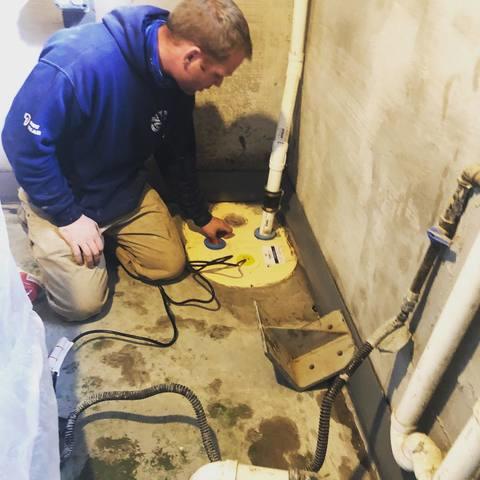 Finishing touches on a triplesafe sump pump
