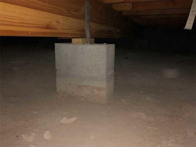 Settling Cinder Blok Supports in a Crawlspace