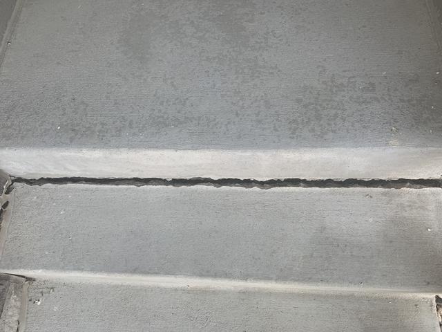 Crack in concrete stair