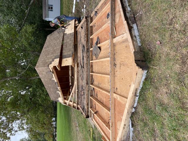 Beautiful day for a shed take down and removal, our team was able to take this 12x16 shed apart in just a few hours!