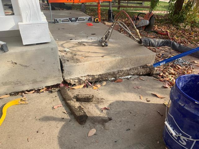 Big crack between stair and driveway