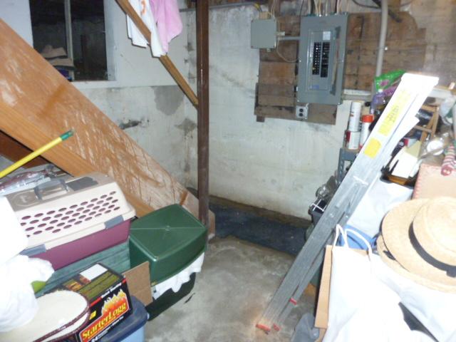 Damage in the basement. 