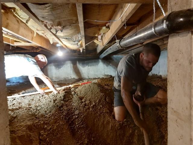leveling the crawlspace
