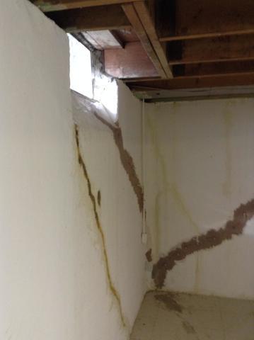 <p>You can see the damage left by the leaking. The homeowner purchased the home with several foundation issues and needed them repaired ASAP.</p>