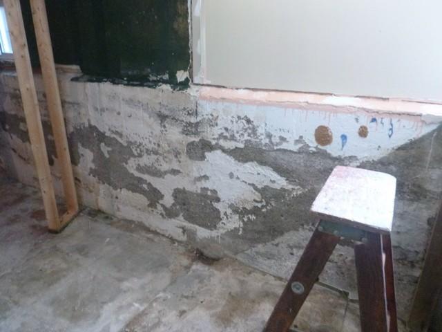 Half wall with efflouresence