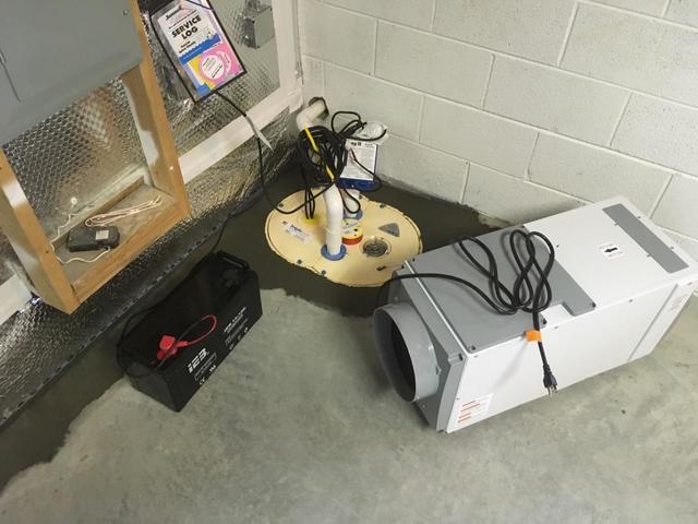 Dehumidifying Air System and Sump Pump