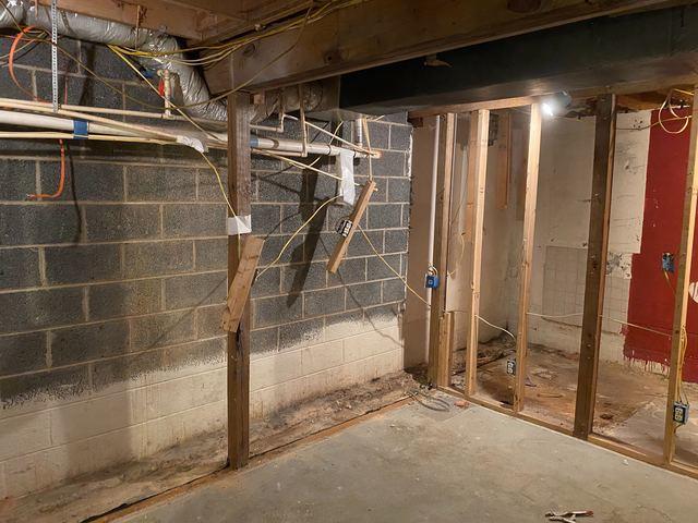 Water Damage and Painted Block Walls