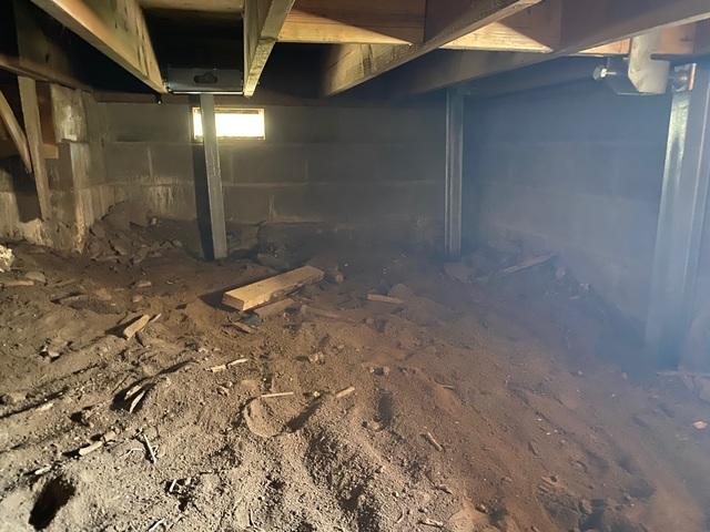 PowerBrace™ Wall Support Beams Stabilize Winter, Wisconsin Foundation