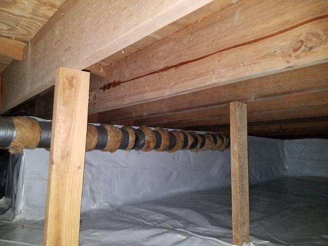 This is what the crawl space looked like prior to Juan and his team installing the SmartJack System.