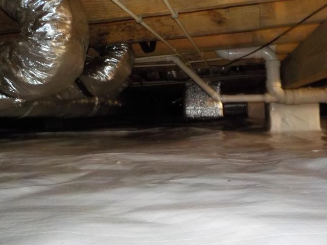 CleanSpace comes next and is a 20-mil thick vapor barrier designed to keep water and moisture out of a crawl space.