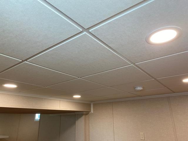 Basement Finishing Camillus Ny after ceiling tiles