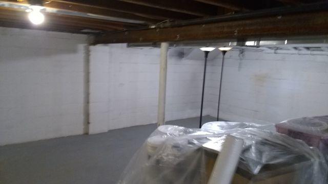 This basement had dampness and moisture concerns.