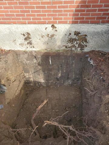 Trench Dug to Make Room for Window Installation