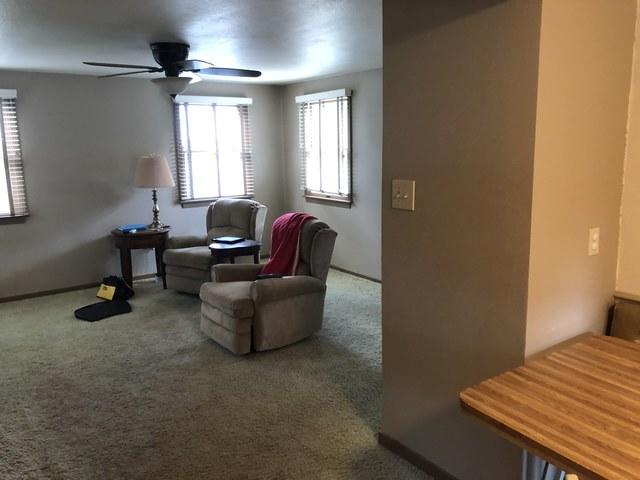 View of living room from kitchen