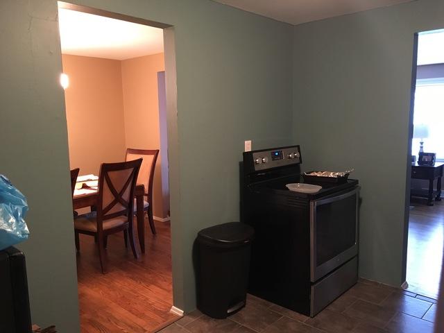 Dining room in background