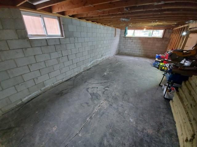 Cracked floor.