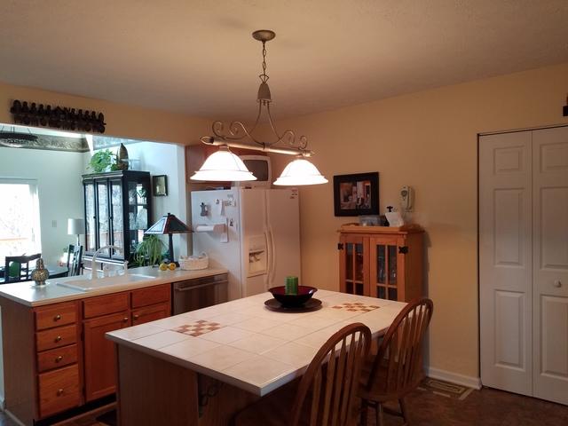 <p>View from inside the kitchen before remodel</p>