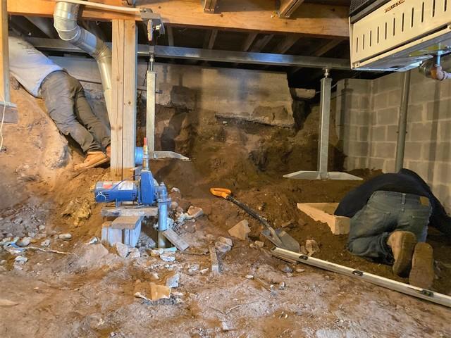 Crawl Space Stabilization Crew at Work in Luck, WI