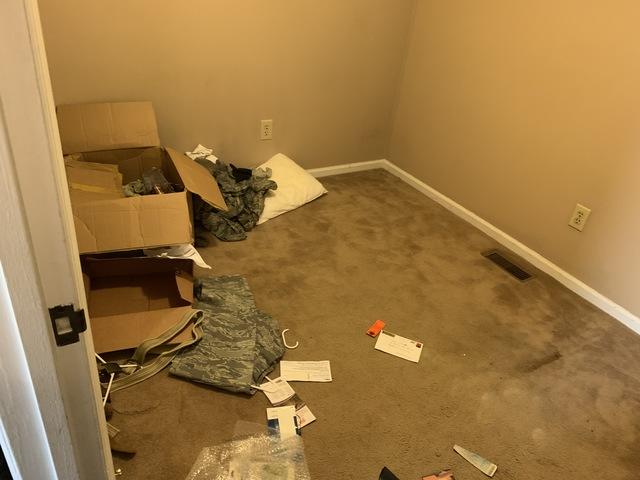Before - Clothes and some small items need to be removed.