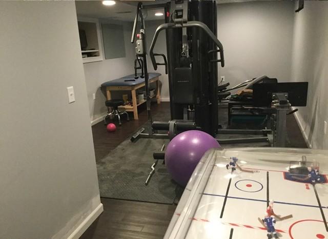 Finished Floors In The Basement Home Gym Area