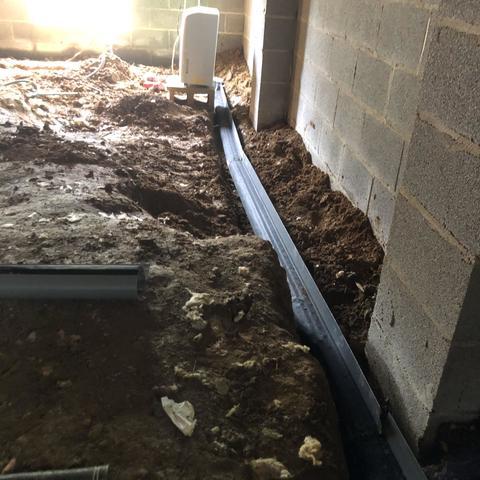 The SmartPipe Crawl Space Drain System is Installed