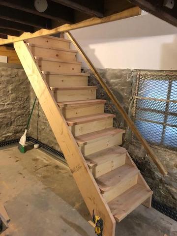 <p>The new stairs have been installed and are safe for the homeowners to use. *Note: We do not do basement stairs alone as a project, but we will occasionally repair or replace them as a part of a larger basement finishing project.*</p>