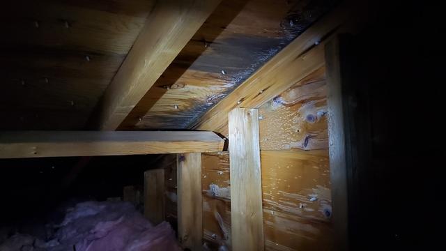 Frost on the West Gable in Duluth, MN Attic
