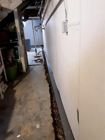 Basement Drainage System in Progress