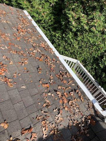 <p>From above, you can see that Gutter Shutter's hood system keeps out leaves and other debris to prevent clogging.</p>