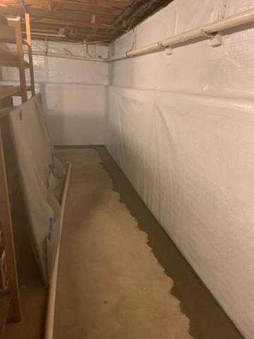 Basement With CleanSpace Vapor Barrier
