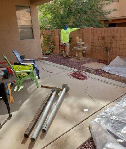 Piers were installed to address an area of foundation settlement in this Tucson area home.