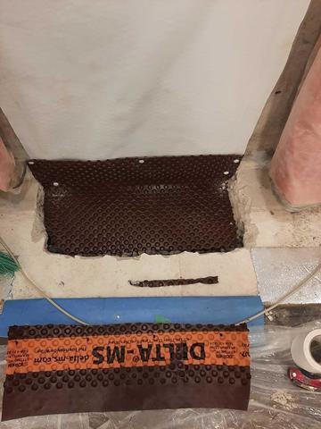 Drainage matting applied