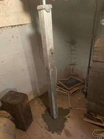 SmartJack Beams Anchored in Basement Floor