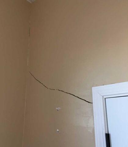 Diagonal, interior cracks (like those shown here) are a common symptom of a foundation issue.