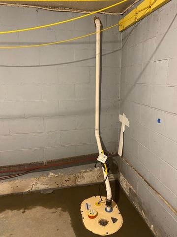 New Sump Pump and Discharge Line