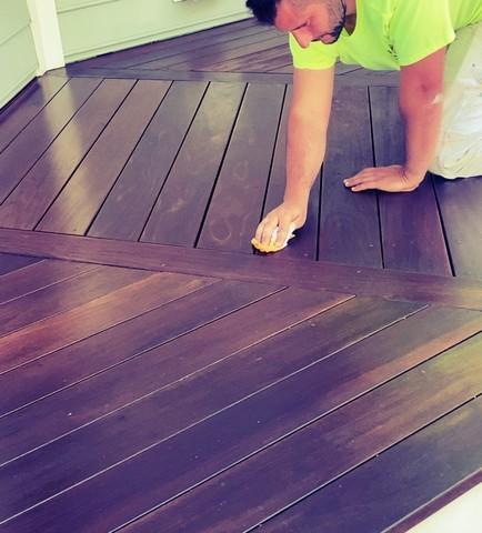 Deck Staining in Process