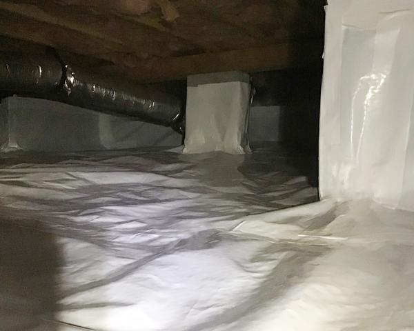 With the crawl space encapsulated with the CleanSpace Crawl Space Encapsulation System, we can protect the crawl space by sealing the crawl space from the earth's ground along with going 1 foot up the foundation walls.