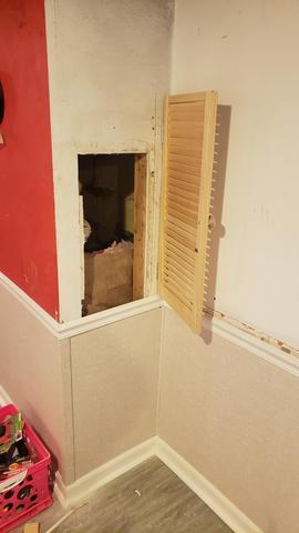 Door Installed Over The Pipe Access Panel